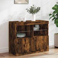 Dressoir met LED-verlichting 81x37x67 cm gerookt eikenkleurig - thumbnail