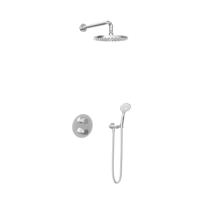 Hotbath Buddy - Inbouw Regendoucheset - Thermostatisch - Wandarm 35 cm - Hoofddouche 250 mm - Ronde Handdouche 3 Standen - met 2-Weg Stop-Omstel - Waterbesparend - V01 - thumbnail