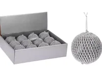 Kerstbal Foam Twist Ø8cm Zilver 1st - thumbnail