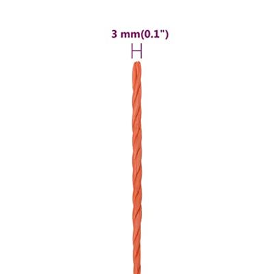 Werktouw 3 mm 100 m polypropeen oranje