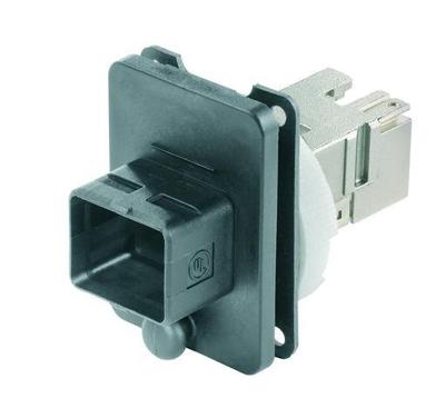 Telegärtner 100007419 RJ45-flensset variant 4 Koppeling, inbouw Aantal polen: 8P8C Zwart 1 stuk(s)