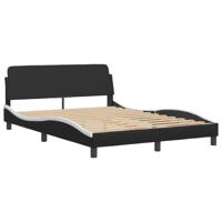 Bed met matras kunstleer zwart en wit 140x200 cm - thumbnail