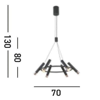 Searchlight Ronde design hanglampCylinder - 31651-6BK