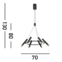 Searchlight Ronde design hanglampCylinder - 31651-6BK - thumbnail