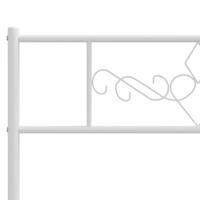 Bedframe met hoofdbord metaal wit 135x190 cm - thumbnail