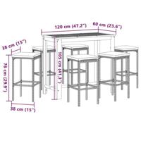 7-delige Tuinbarset massief acaciahout en poly rattan bruin - thumbnail