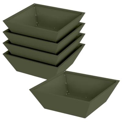 Tuin Kom Plantenbak 5 pcs Olijfgroen 50 x 50 x 15 cm Staal