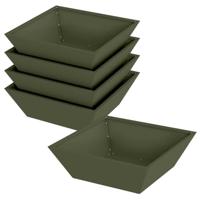 Tuin Kom Plantenbak 5 pcs Olijfgroen 50 x 50 x 15 cm Staal - thumbnail