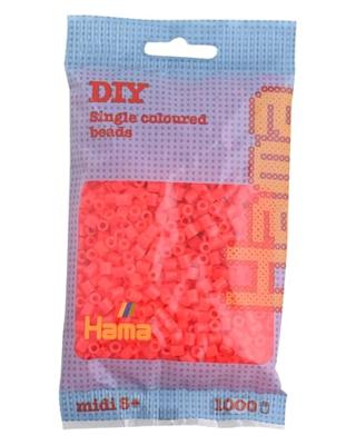 Hama strijkkralen 1000 stuks rood neon