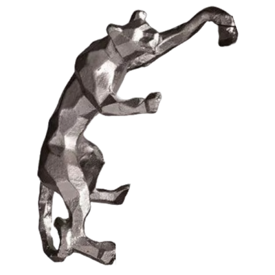 Vaas decoratie metaal - vaas decoratie Hanging Jaguar - vaas decoratie zilver