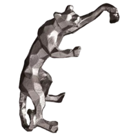 Vaas decoratie metaal - vaas decoratie Hanging Jaguar - vaas decoratie zilver - thumbnail