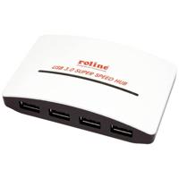 ROLINE USB 3.2 Gen 1 Hub, Black and White, 4 poorts, met voeding - thumbnail