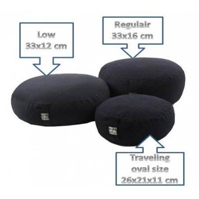 Yogi & Yogini Meditatiekussen Rond Katoen Zwart - Klein Model - 21 x 11 cm