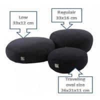 Yogi & Yogini Meditatiekussen Rond Katoen Zwart - Klein Model - 21 x 11 cm - thumbnail