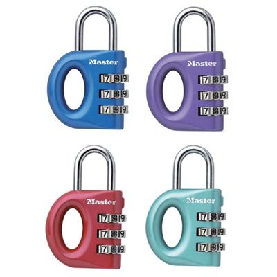 Masterlock 32mm - zinc body - 17mm chrome plated steel shackle, 4mm diam. - 3-dig - 633EURD