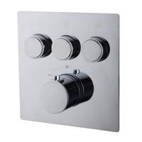 OUTLET Afbouwdeel 3-wegs Wiesbaden Caral Klik Thermostatisch Chroom - thumbnail