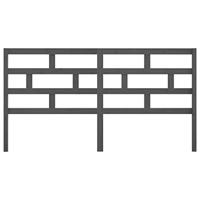 Hoofdbord 186x4x100 cm massief grenenhout grijs - thumbnail