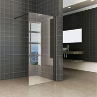 Wiesbaden inloopdouche safety glass nano 90x200x1 cm helder/mat zwart - thumbnail