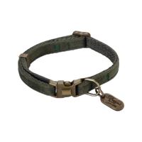 Designed by Lotte Velura - Hondenhalsband - Fluweel - Groen - 35- 50cmx20mm - thumbnail