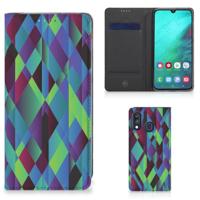 Samsung Galaxy A40 Stand Case Abstract Green Blue - thumbnail