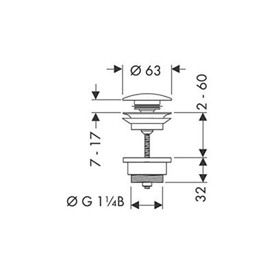 Hansgrohe Push Open Afvoergarnituur DN32 Geborsteld Brons Hansgrohe Push Open Afvoergarnituur DN32 Geborsteld Brons