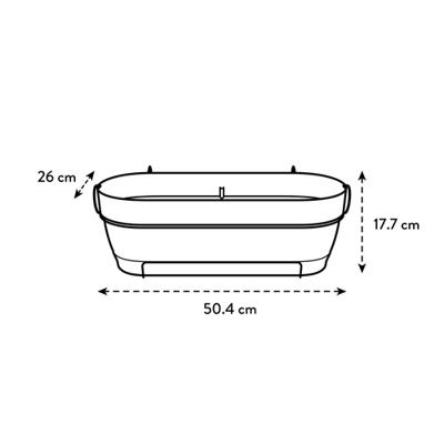 Elho Vibia Campana balkonbak Allin1 50 cm honing geel