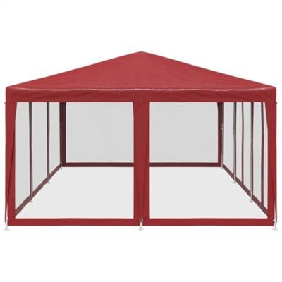 VidaXL Partytent met 10 mesh zijwanden 6x4 m hdpe rood