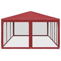 VidaXL Partytent met 10 mesh zijwanden 6x4 m hdpe rood - thumbnail