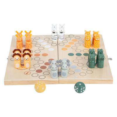Small Foot - houten ludo spel safari - 6 spelers Small Foot - houten ludo spel safari - 6 spelers
