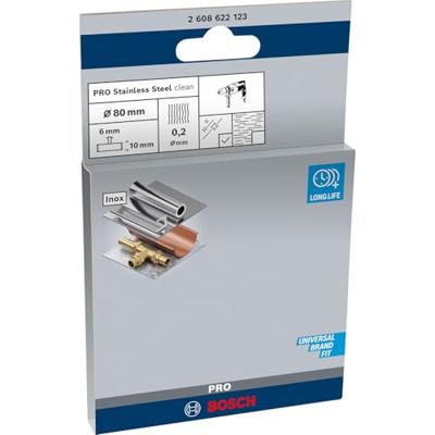 Bosch Accessories Schijfborstel, gegolfd, roestvrij, 80 mm, 0,2 mm, 4 mm, 4500 omw/min Schacht-Ø 6 mm 2608622123 1 stuk(s)