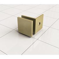 Wiesbaden Glaskoppeling Set tbv Inloopdouche Zonder Profiel Geborsteld Messing Goud - thumbnail