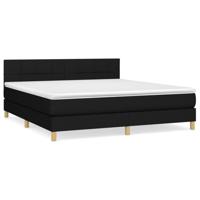 Boxspring met matras stof zwart 160x200 cm - thumbnail