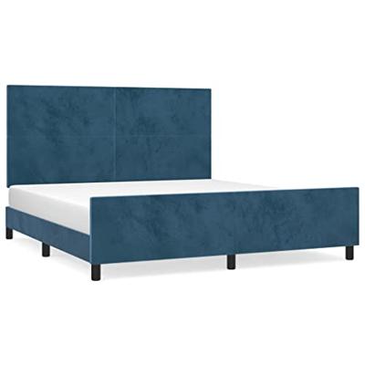 Bedframe zonder matras 160x200 cm fluweel donkerblauw