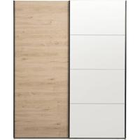 Schuifdeurkast Bergamo - eikenkleur/spiegel - 221x178,5x66,6 cm - Leen Bakker - thumbnail