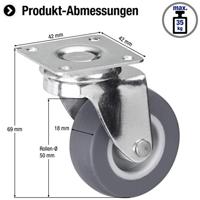 Metafranc Zwenkwiel 50Mm Rubber Gr W - WU0800650 - thumbnail