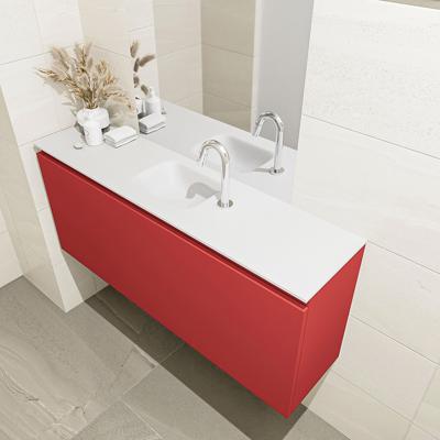 MONDIAZ OLAN 120cm toiletmeubel fire. LEX wastafel talc midden 1 kraangat