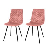 Riverdale Eetkamerstoel Lynn roze - set van 2 - thumbnail
