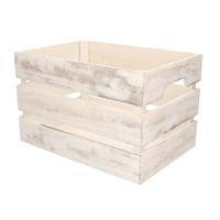 1x Houten Decoratie Fruitkistjes/kratten Wit 36 X 25 Cm - Opbergkisten - thumbnail