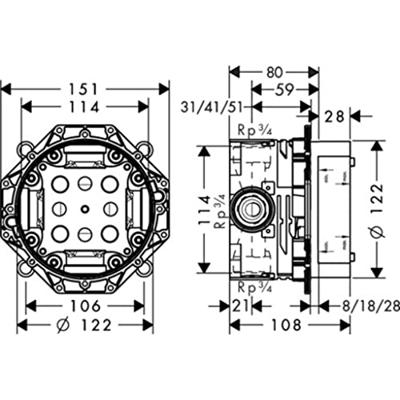 Hansgrohe Inbouwdeel iBox Universal