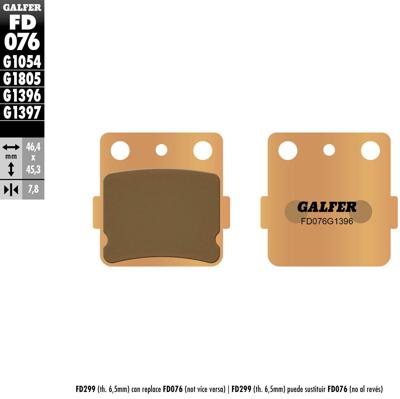 GALFER remblokken "fd076" brake pad fd076 g1396 sintered metal