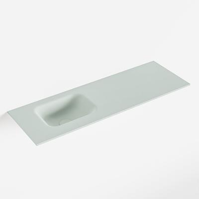 MONDIAZ LEX Greey solid surface inleg wastafel voor toiletmeubel 90cm. Positie wasbak links