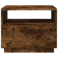 Salontafel met LED-verlichting 50x49x40 cm gerookt eikenkleurig - thumbnail