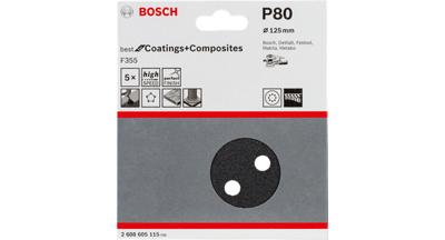 Bosch Accessories Best for Stone 2608605123 Excenterschuurpapier Met klittenband, Geperforeerd Korrelgrootte (num) 1200 (Ø) 125 mm 5 stuk(s)
