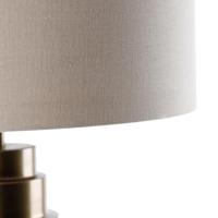 QAZQA Tafellamp brons stoffen kap lichtbruin 50 cm - Bruut - thumbnail