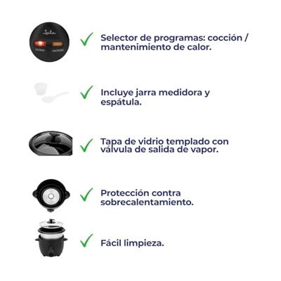 rijstkoker JATA JEAR2522 Zwart Aluminium 900 W 2,2 L rijstkoker JATA JEAR2522 Zwart Aluminium 900 W 2,2 L