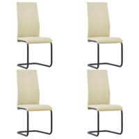 vidaXL Eetkamerstoelen 4 st kunstleer cappuccino - thumbnail