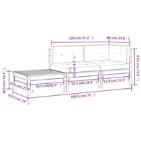Tuinbank met kussens en voetenbank geïmpregneerd grenenhout - thumbnail