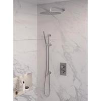 Inbouw Regendouche Set Brauer Brushed Edition Gebogen Wanduitloop Ronde Hoofddouche 30 cm Met Glijstang RVS Look Brauer - thumbnail