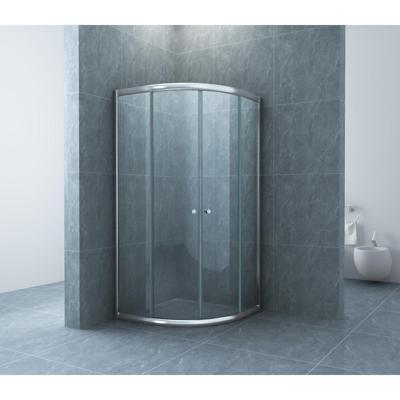 Xellanz Eco Kwartronde Douchecabine met 2 Schuifdeuren - 900x900x1900x5mm - Helder Glas/Chroom