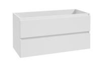 Onderkast Wiesbaden Alvara 100x46 cm 2 Laden 1 Uitsparing Mat Wit - thumbnail